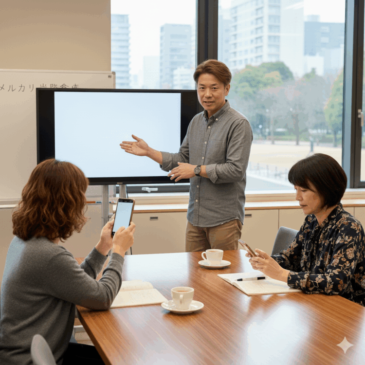 メルカリ講座を体験しているイメージの写真